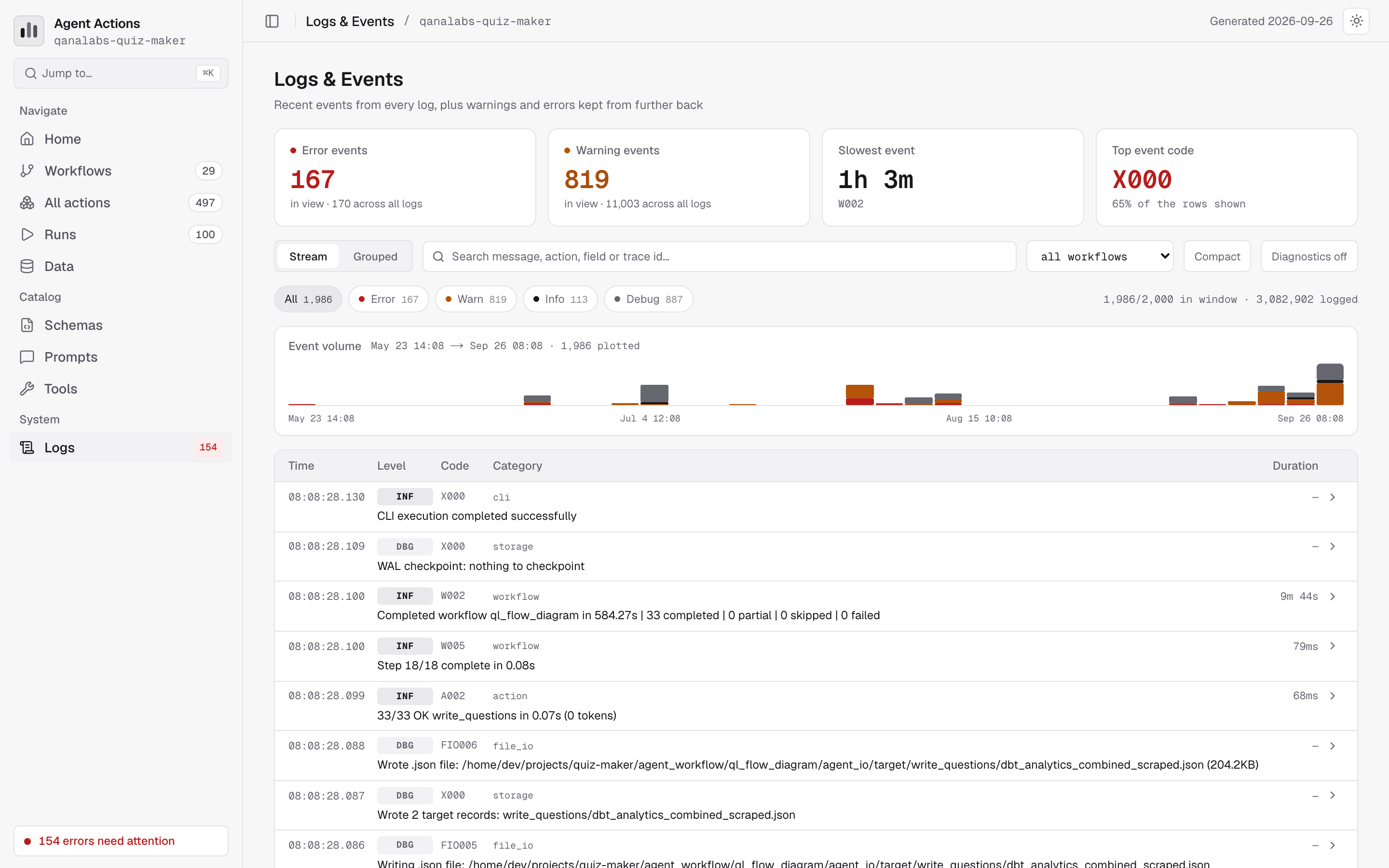 Logs &amp; Events